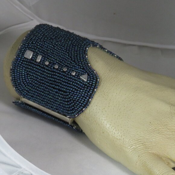 Beaded embroidered cuff bracelet handmade - Picture 1 of 8